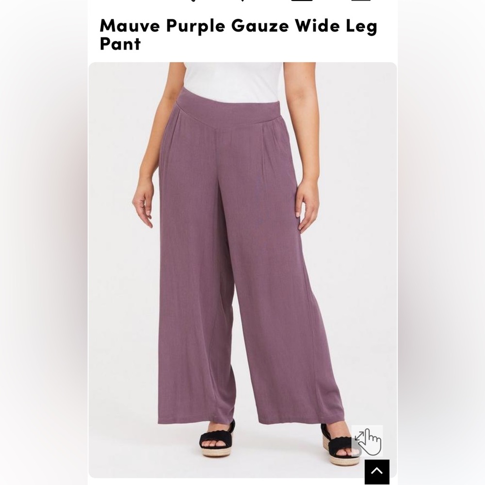 Torrid Mauve Purple Wide Leg Gauze Pant